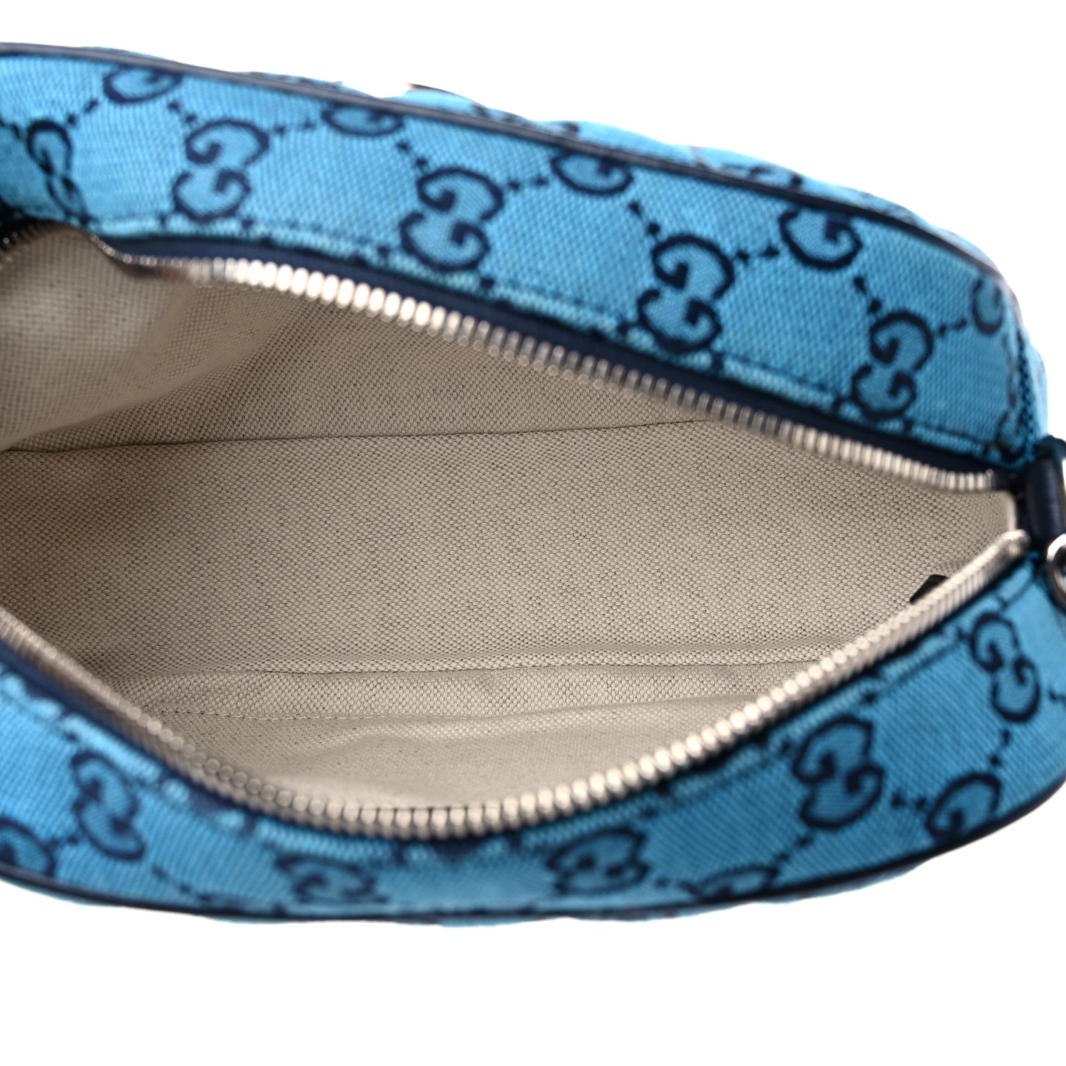 Gucci Monogram Multicolor Matelasse Diagonal Small GG Marmont Chain Shoulder Bag Light Blue 5 of 9
