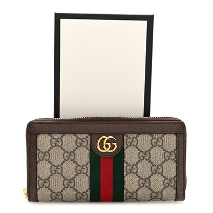 Gucci GG Supreme Monogram Web Ophidia Zip Around Wallet Brown 7 of 7