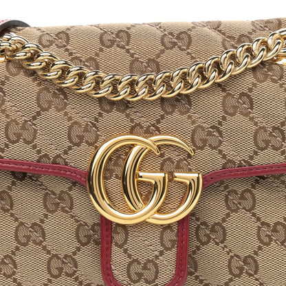 Gucci Monogram Azalea Calfskin Matelasse Diagonal Mini GG Marmont Shoulder Bag Beige Ebony New Cherry Red 8 of 10