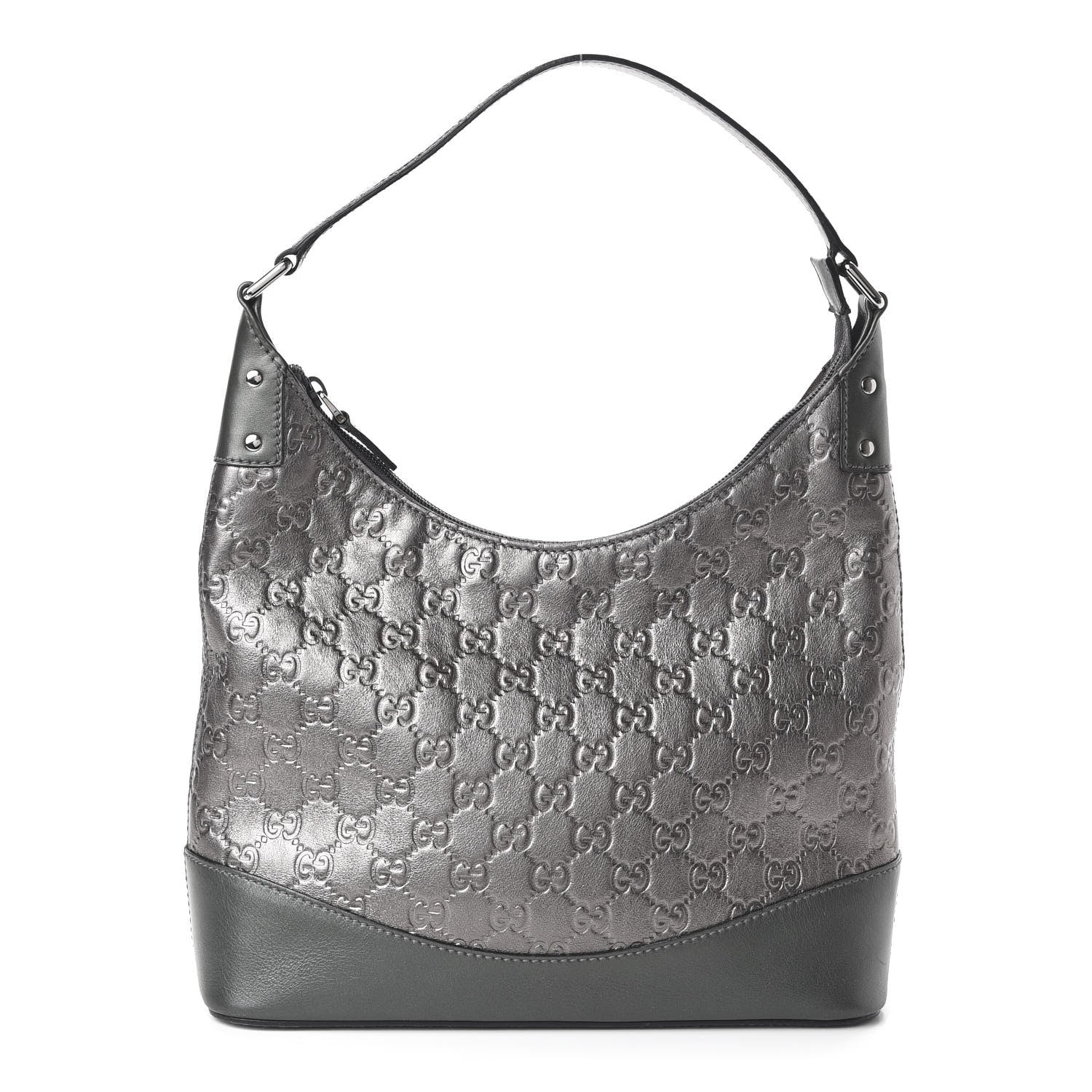 Gucci Guccissima Small Shoulder Bag Pewter 1 of 10