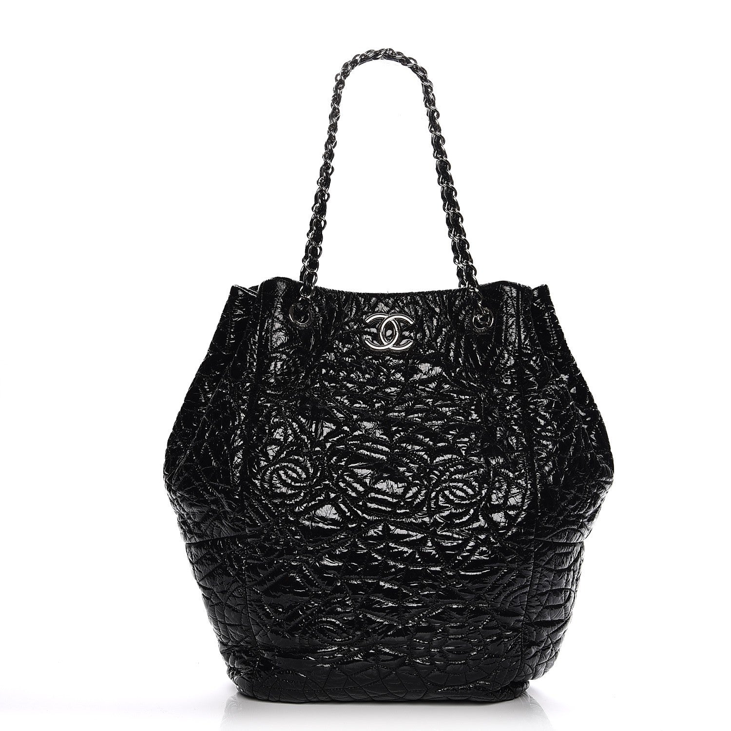 Chanel Vinyl Graphic Edge Tote Black 1 of 9