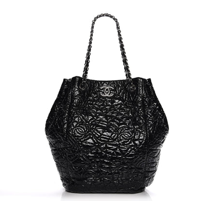 Chanel Vinyl Graphic Edge Tote Black 1 of 9