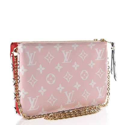 Louis Vuitton Monogram Giant Double Zip Pochette Rouge 3 of 11