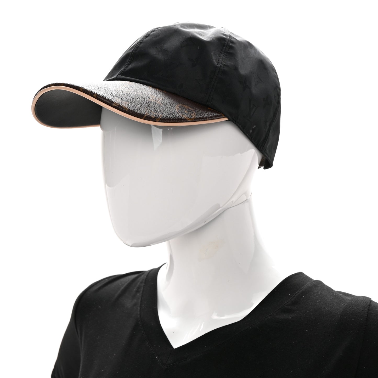 Polyester Silk Monogram LV Get Ready Cap M Black