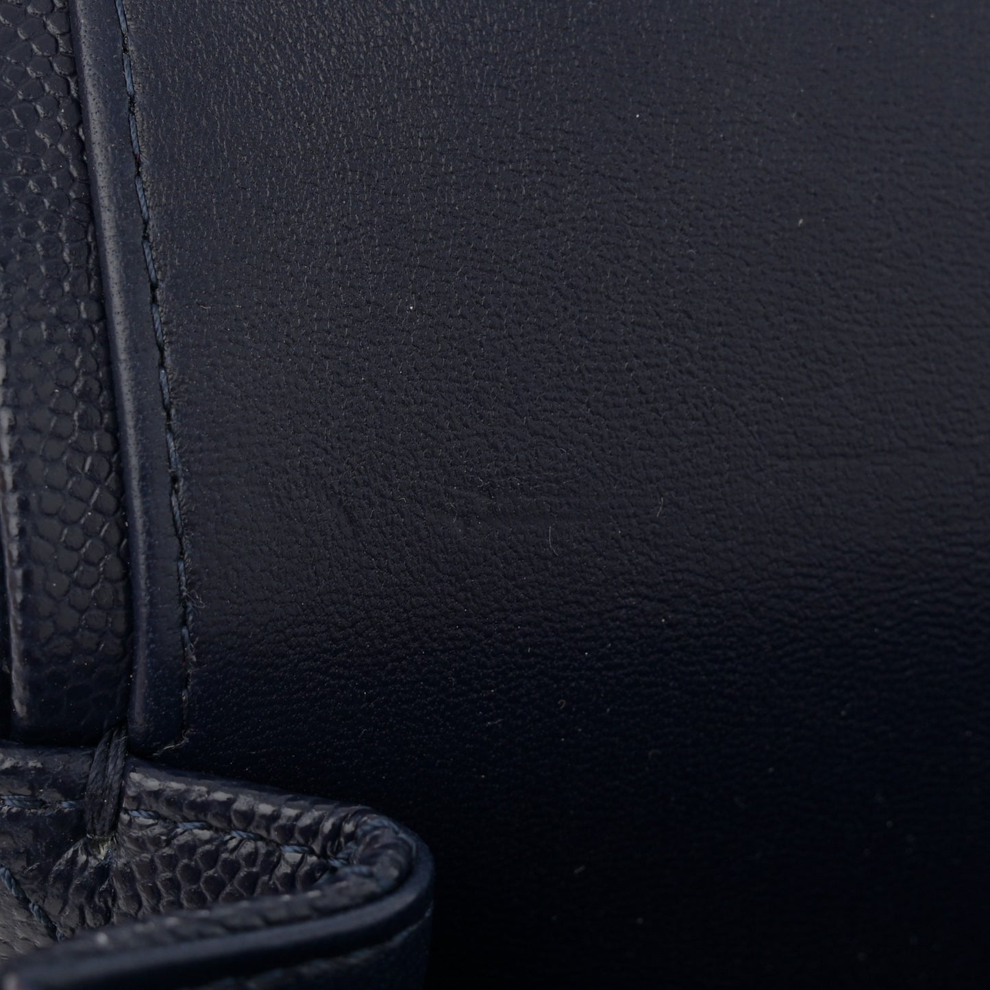Caviar Quilted Medium Double Flap Dark Blue
