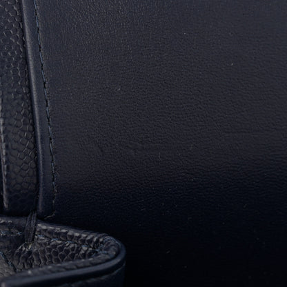 Chanel Caviar Quilted Medium Double Flap Dark Blue 12 of 13