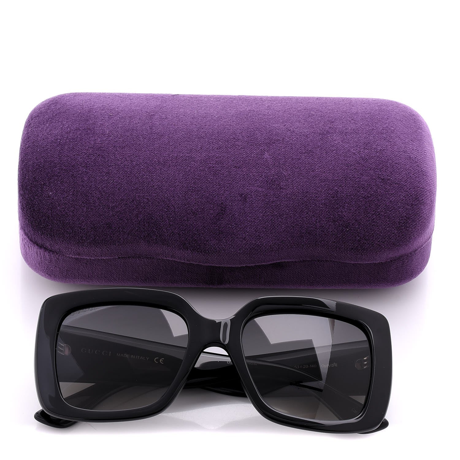 Gucci Acetate Square Frame Sunglasses GG 0141/S Black 8 of 8