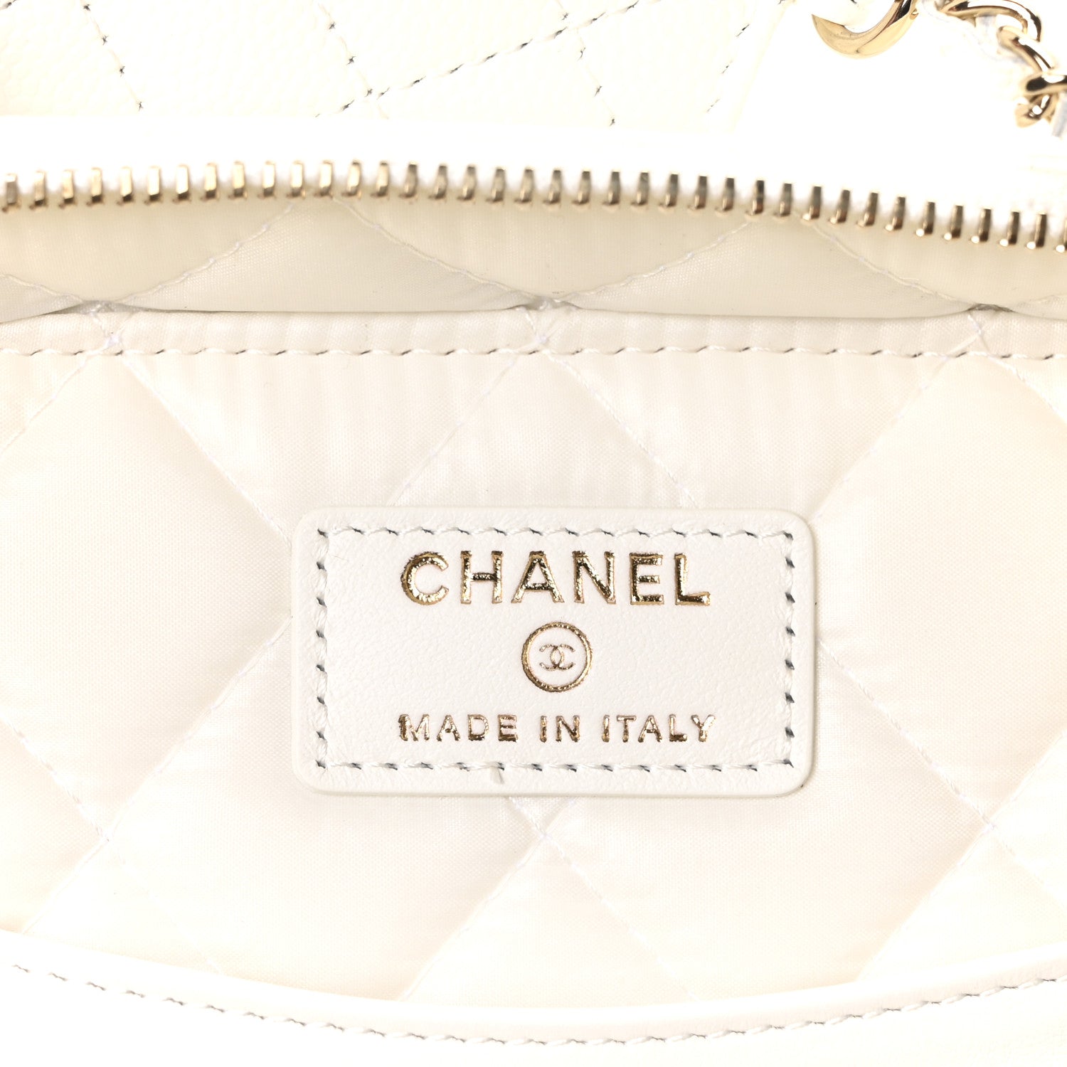 Chanel Caviar Quilted Large Vanity Pouch White 6 of 10