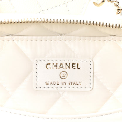 Chanel Caviar Quilted Large Vanity Pouch White 6 of 10
