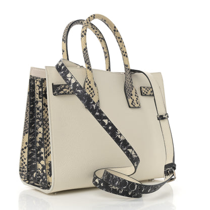 Saint Laurent Grained Calfskin Baby Sac De Jour White Black 2 of 9