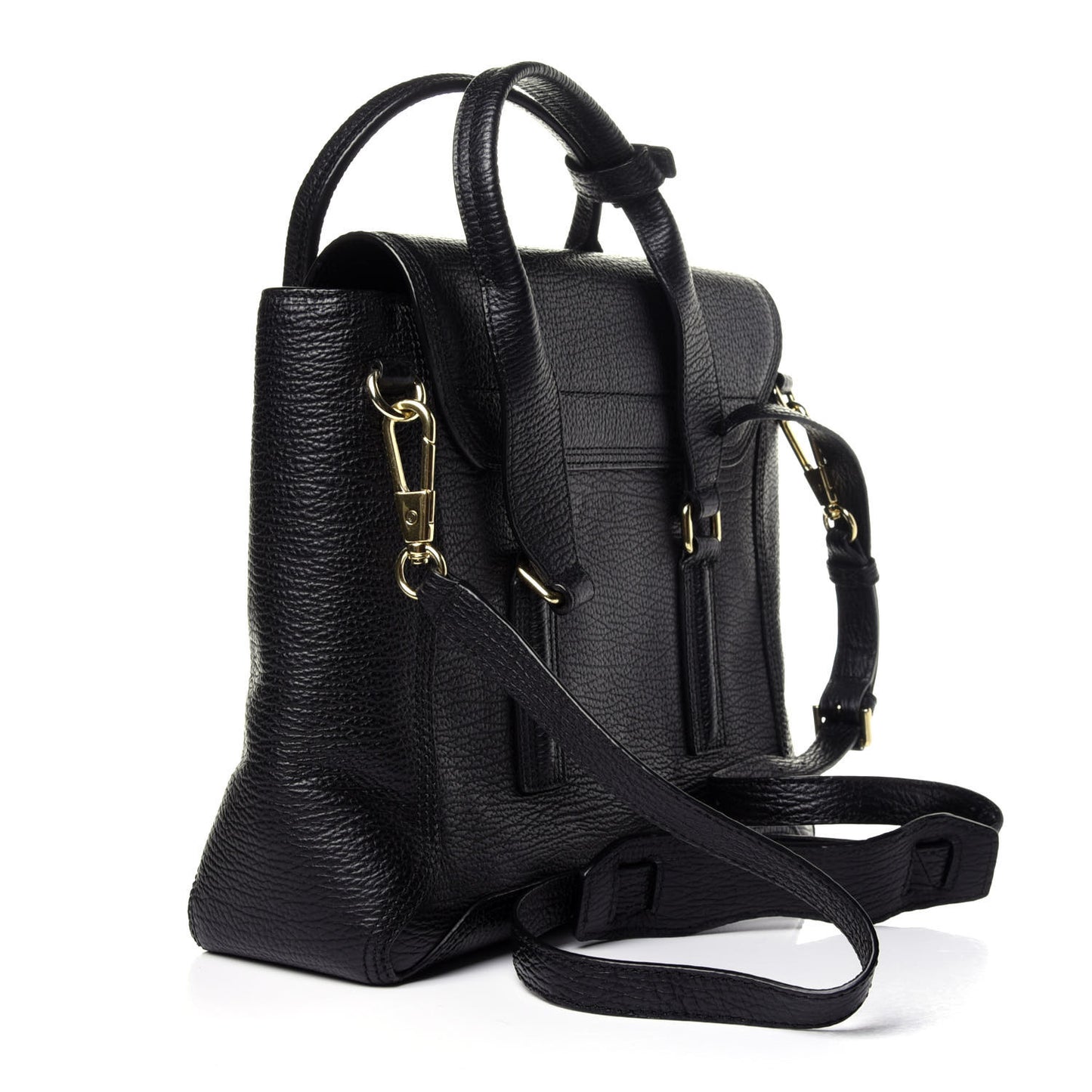 Textured Calfskin Medium Pashli Satchel Black