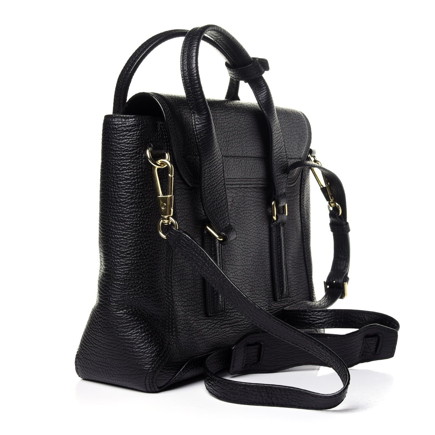 3.1 Phillip Lim Textured Calfskin Medium Pashli Satchel Black 4 of 13