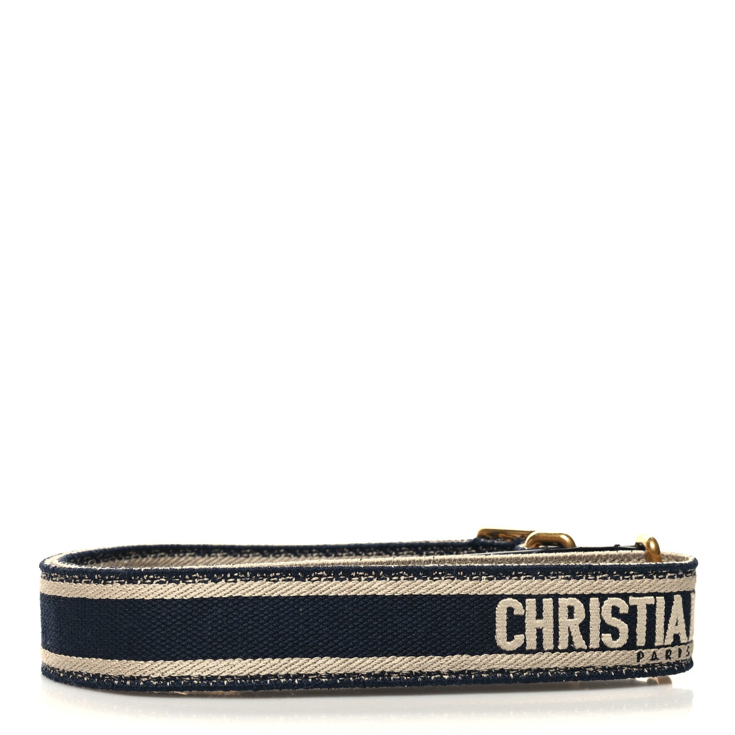 Christian Dior Canvas Embroidered Shoulder Strap Black 2 of 4