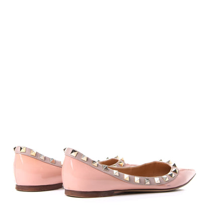Valentino Garavani Patent Rockstud Ballerina Flats 35 Pop Gardenia Poudre 4 of 10