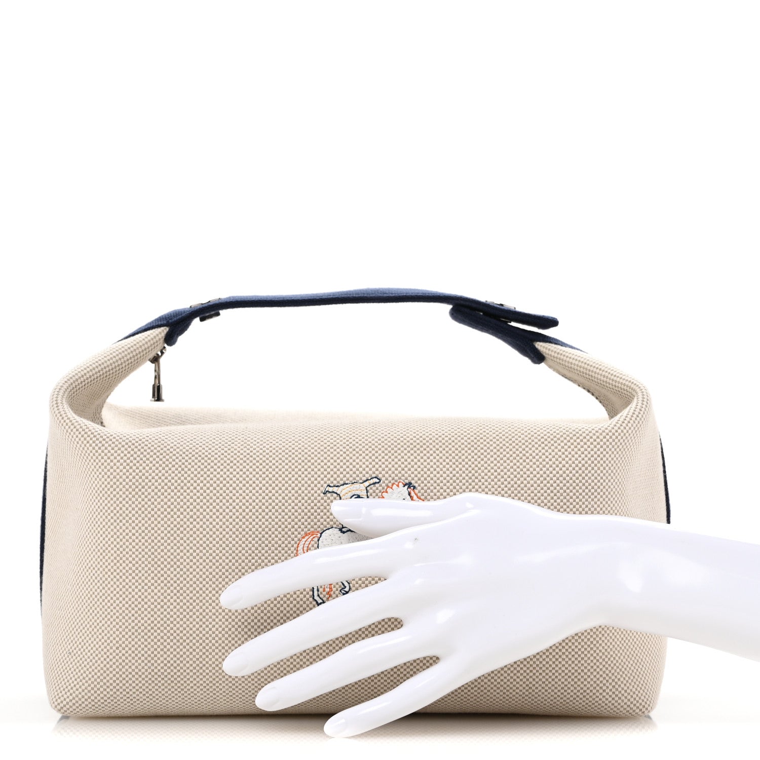 Hermes Canvas Large Bride-A-Brac Cabriole Case Gris Perle 2 of 9