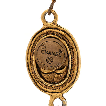 Chanel Pearl Medallion Long Necklace Gold 6 of 6
