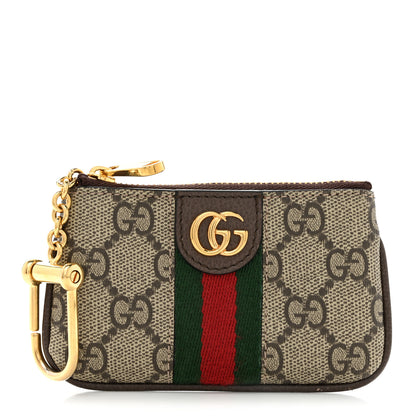 Gucci GG Supreme Monogram Web Ophidia Key Case Beige New Acero 1 of 8