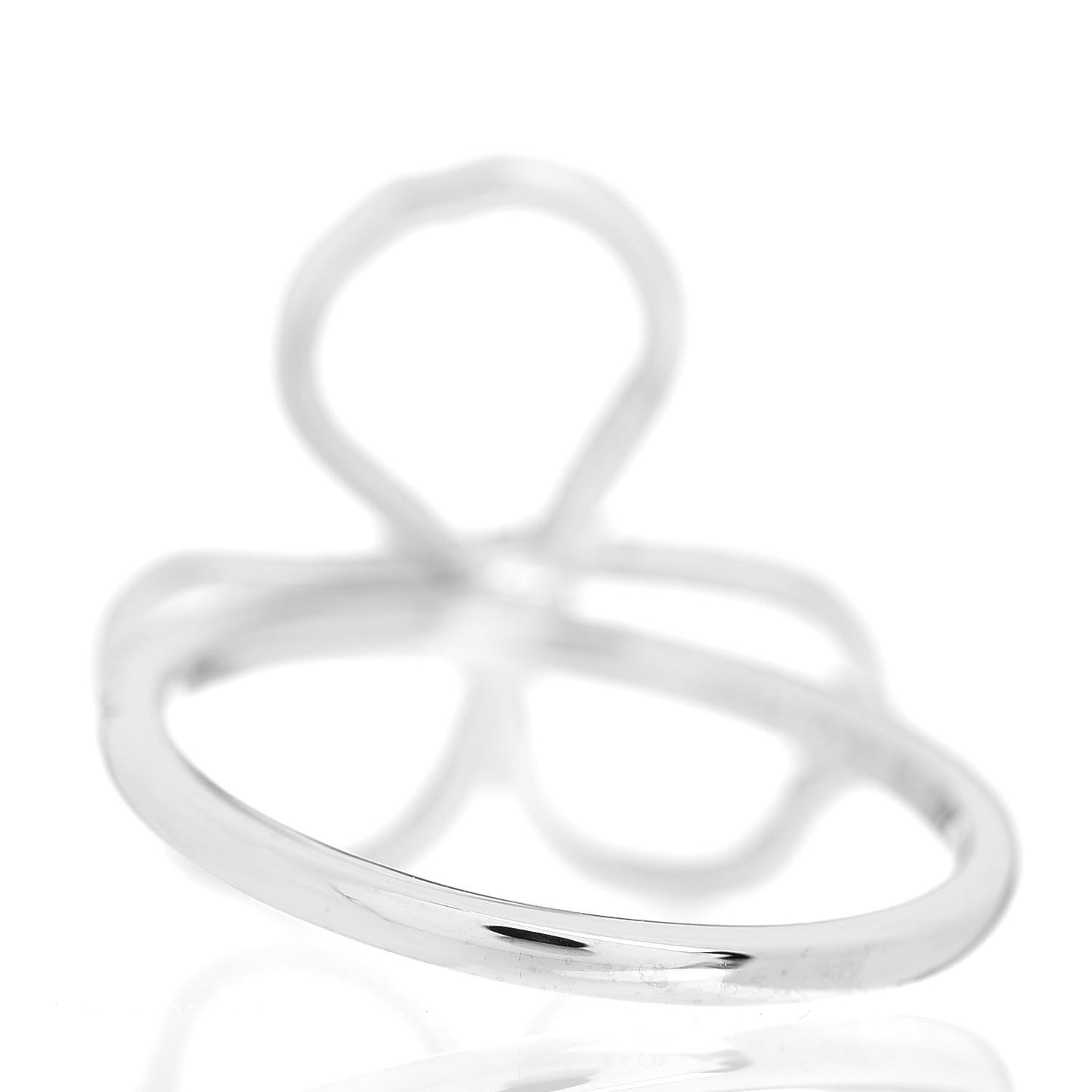 Platinum Diamond Open Paper Flowers Ring 52 6