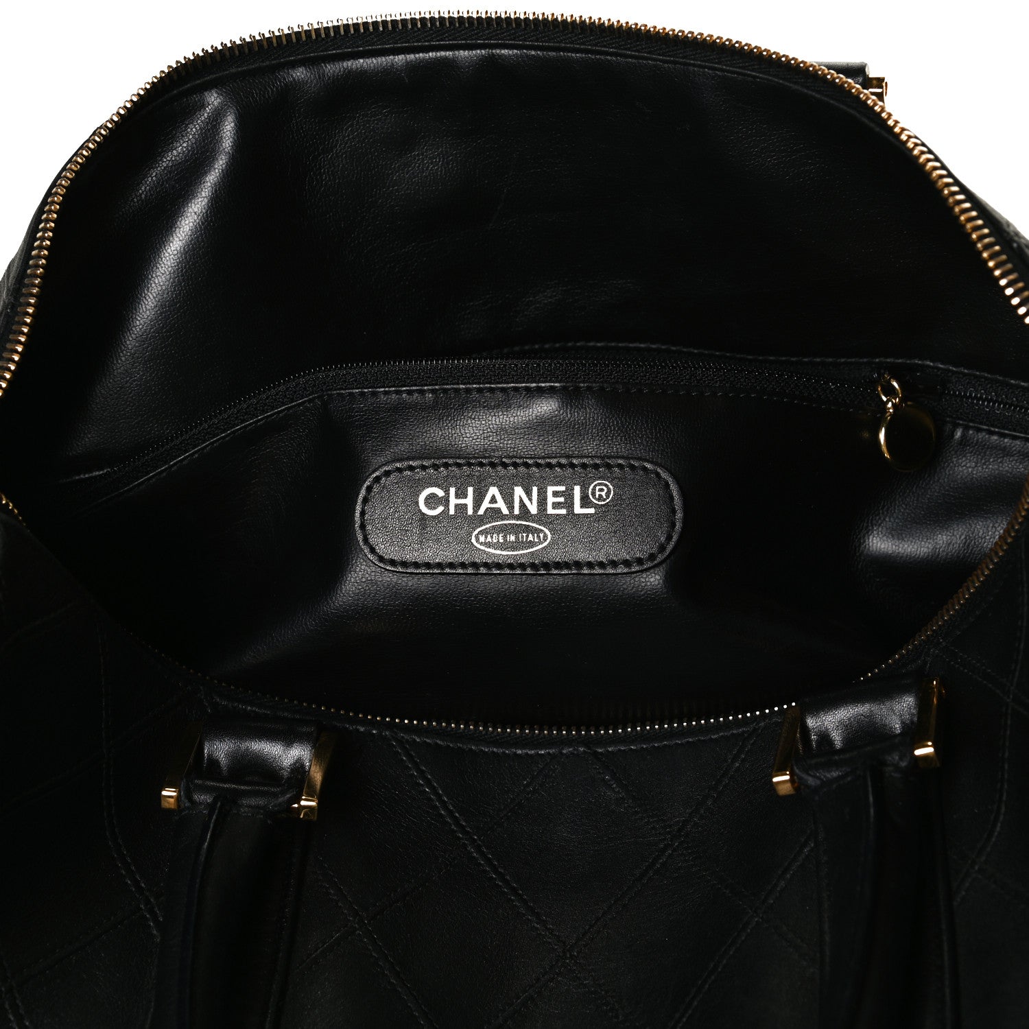Chanel Calfskin Stitched CC Boston Black 6 of 16
