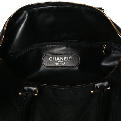 Chanel Calfskin Stitched CC Boston Black 6 of 16