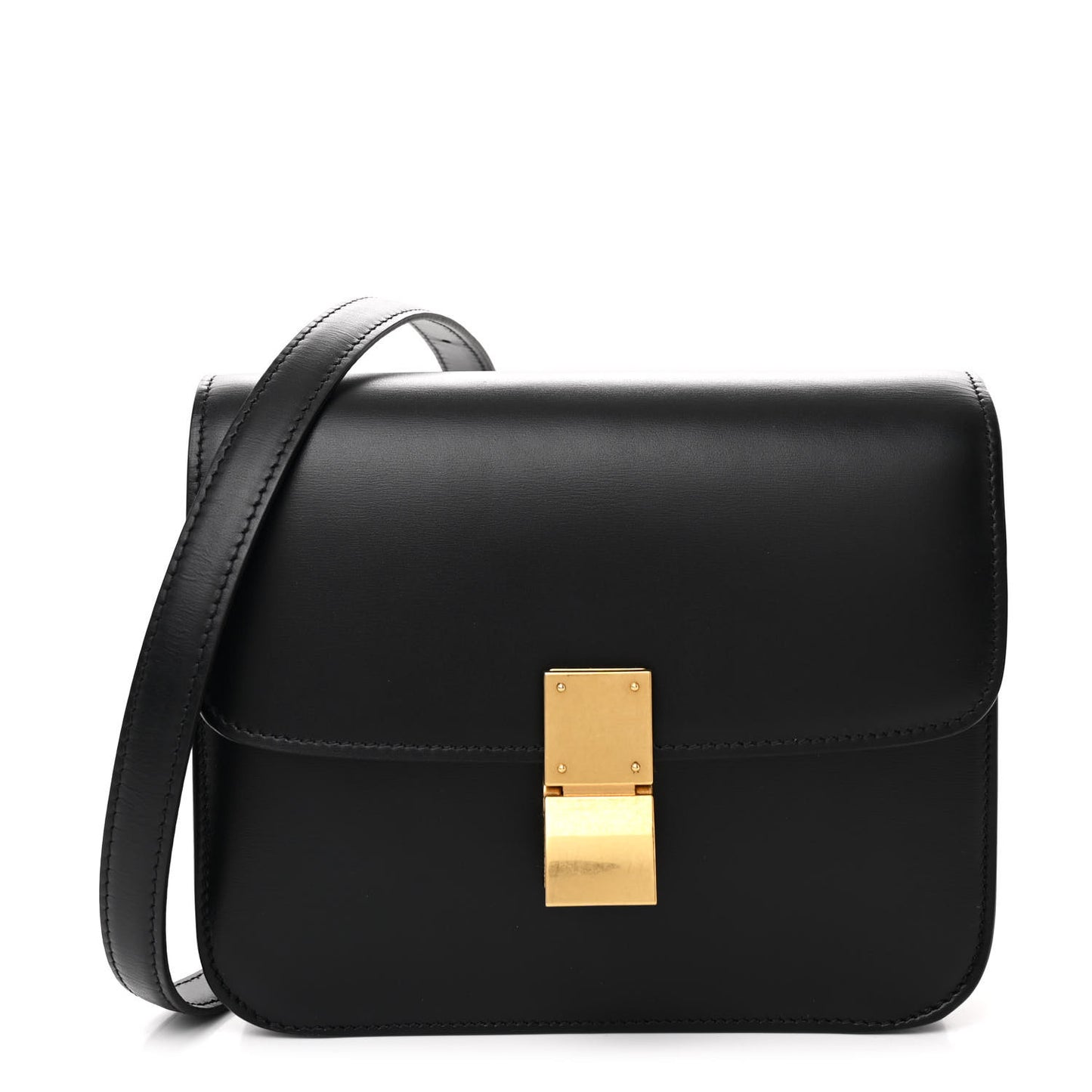 Box Calfskin Teen Classic Box Flap Bag Black