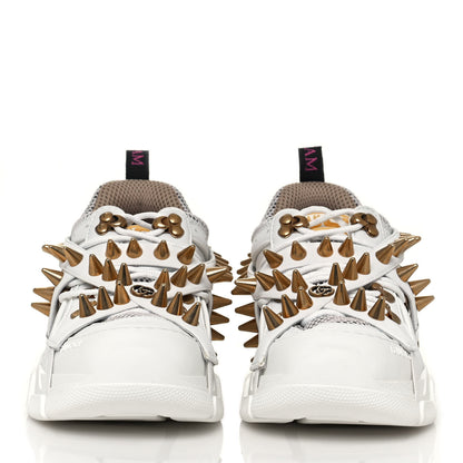 Gucci X SEGA Technical Canvas Calfskin Removable Studs Womens Flashtrek Sneakers 37.5 Great White 2 of 7