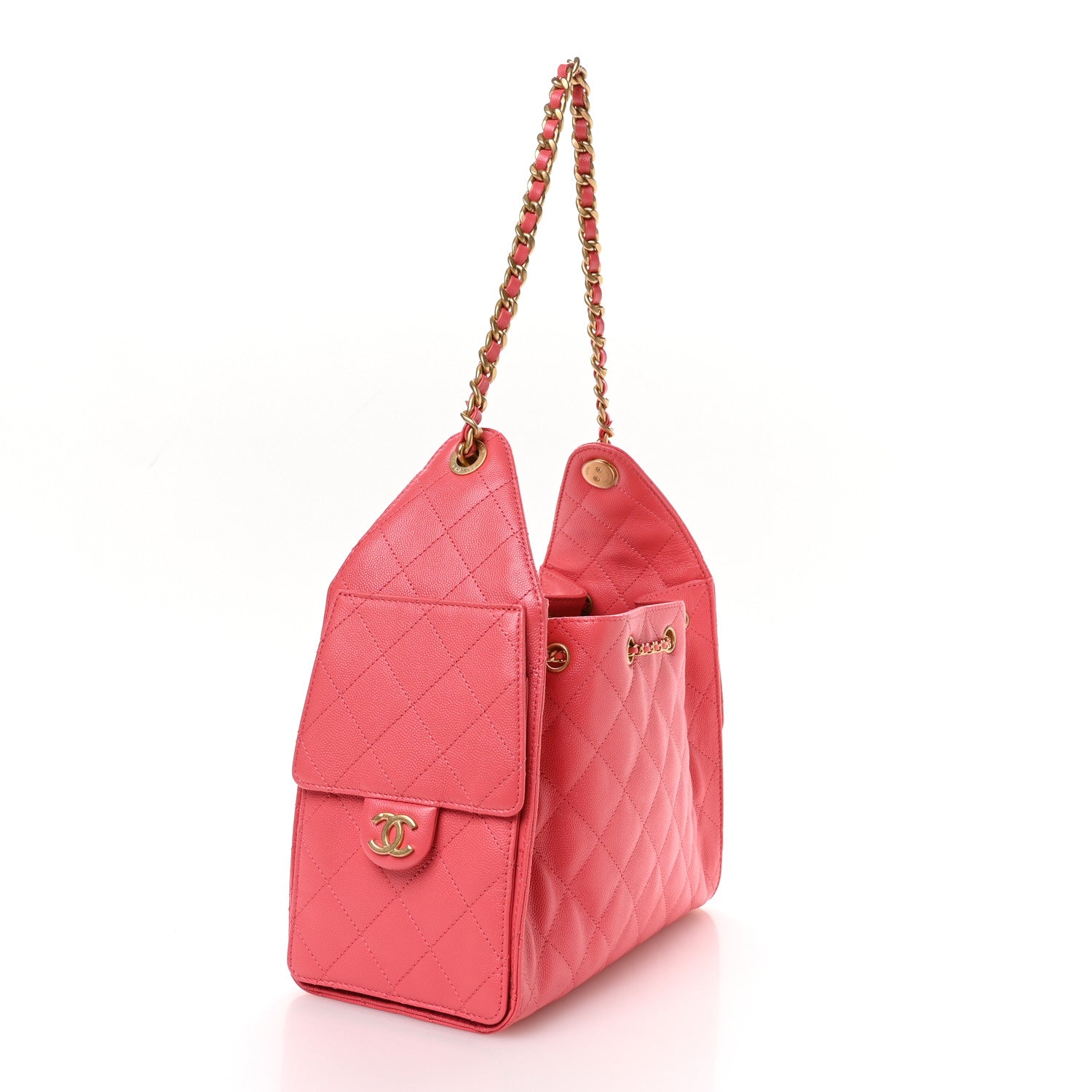 Chanel Caviar Quilted Small Chanel 25 Handbag Coral 3 of 11