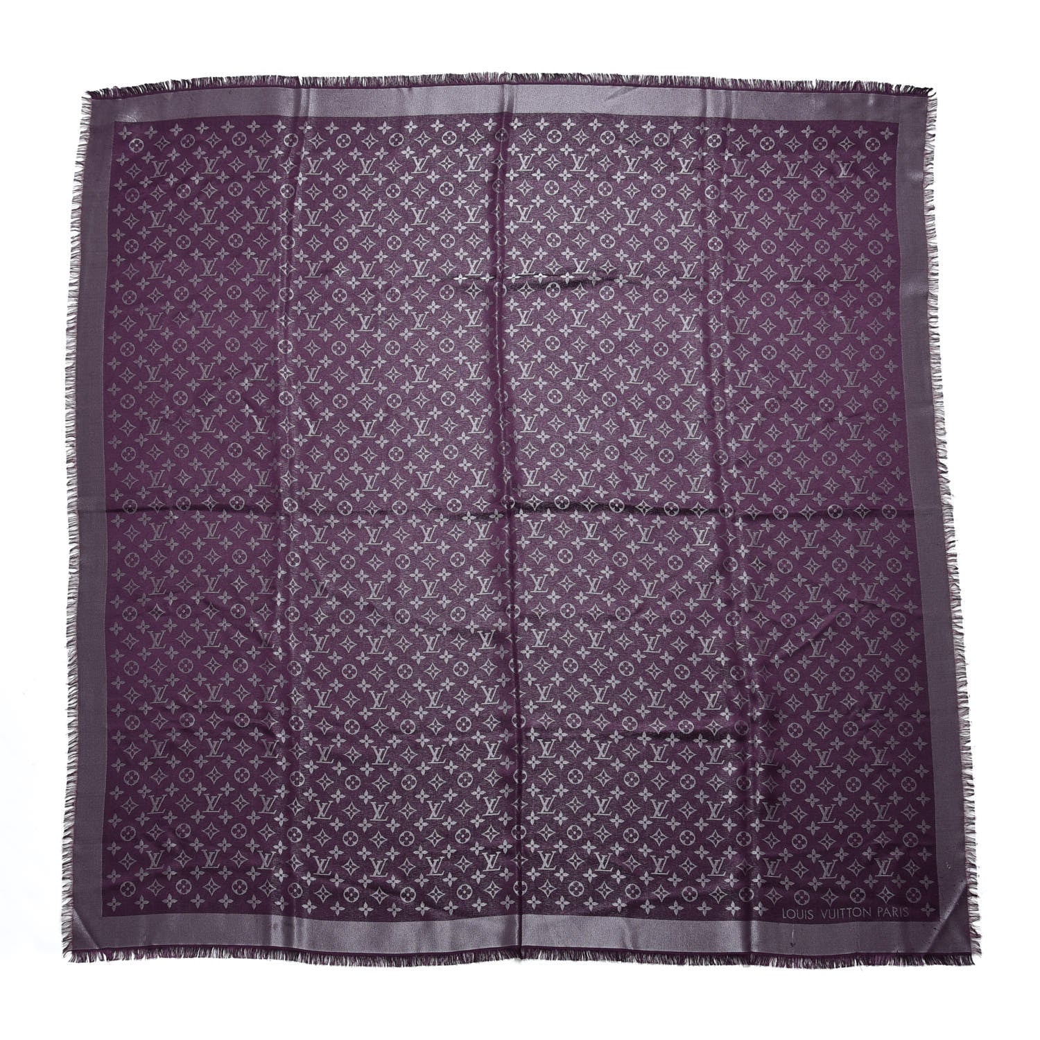 Louis Vuitton Silk Lurex Wool Monogram Shine Shawl Amarante 1 of 8