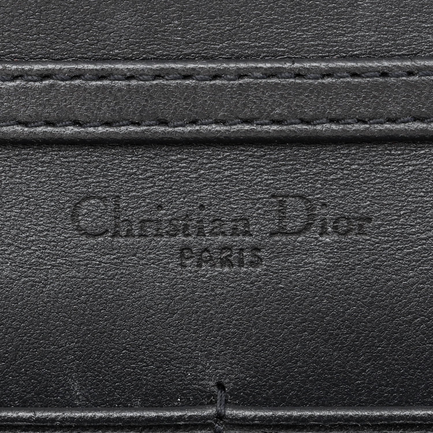 Christian Dior Metallic Patent Micro-Cannage Diorama Wallet on Chain Pouch Onyx Black 6 of 13