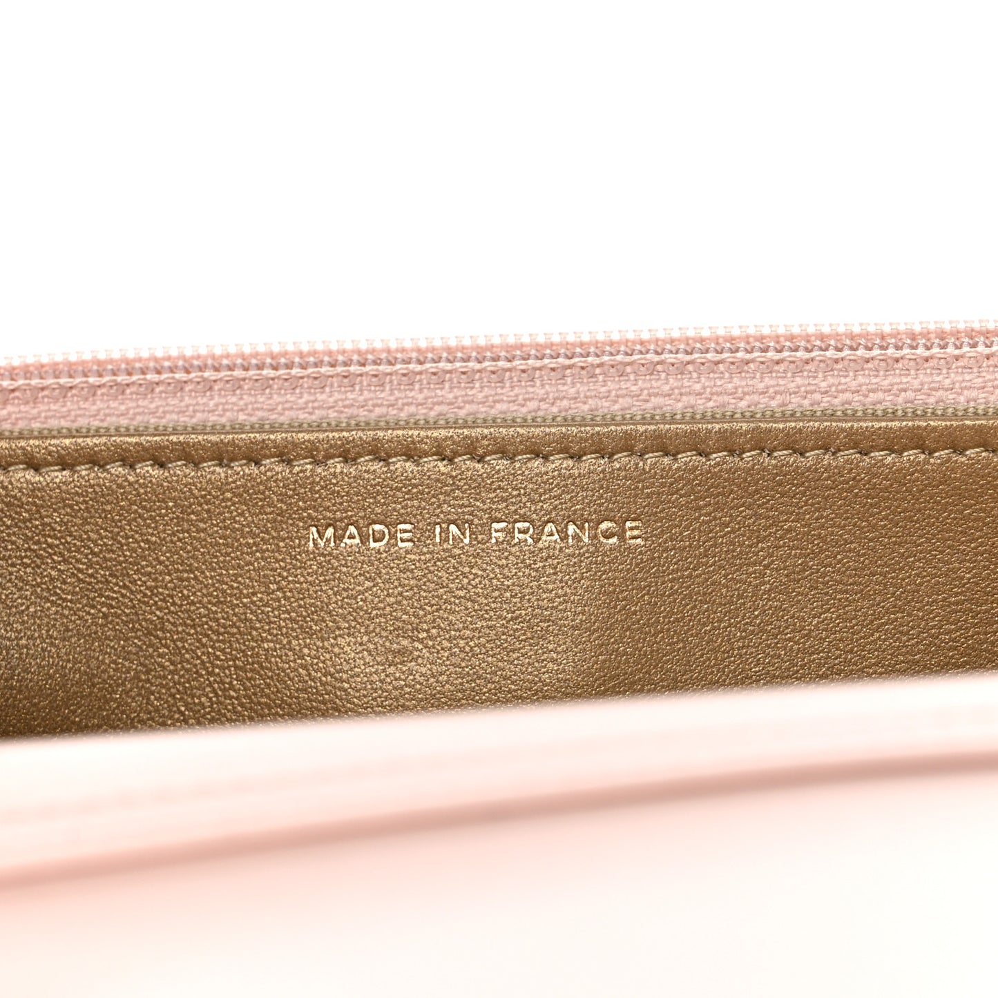 Lambskin Quilted CC Pearl Crush Wallet on Chain WOC Light Beige