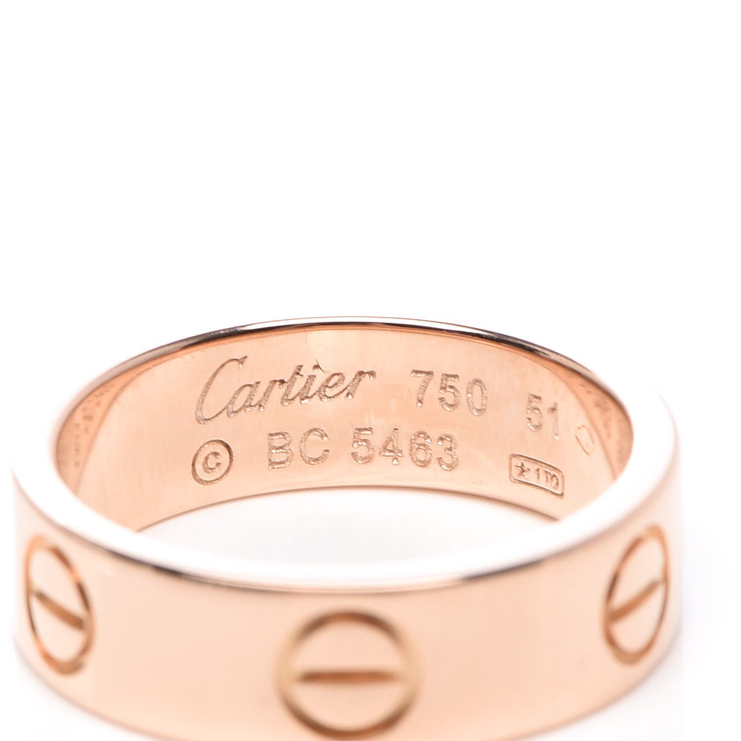 18K Pink Gold 5.5mm LOVE Ring 51 5.75