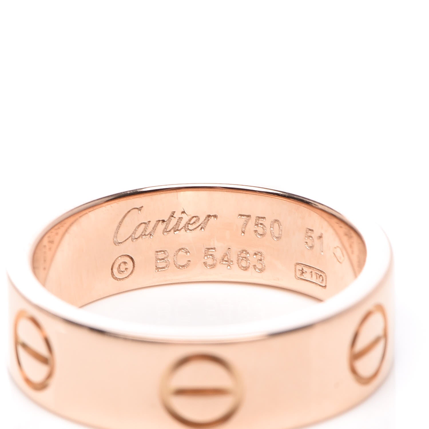 Cartier 18K Pink Gold 5.5mm LOVE Ring 51 5.75 4 of 5