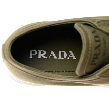Prada Canvas Gabardine Espadrille 45mm Platform Sneakers 38.5 Militare 6 of 10