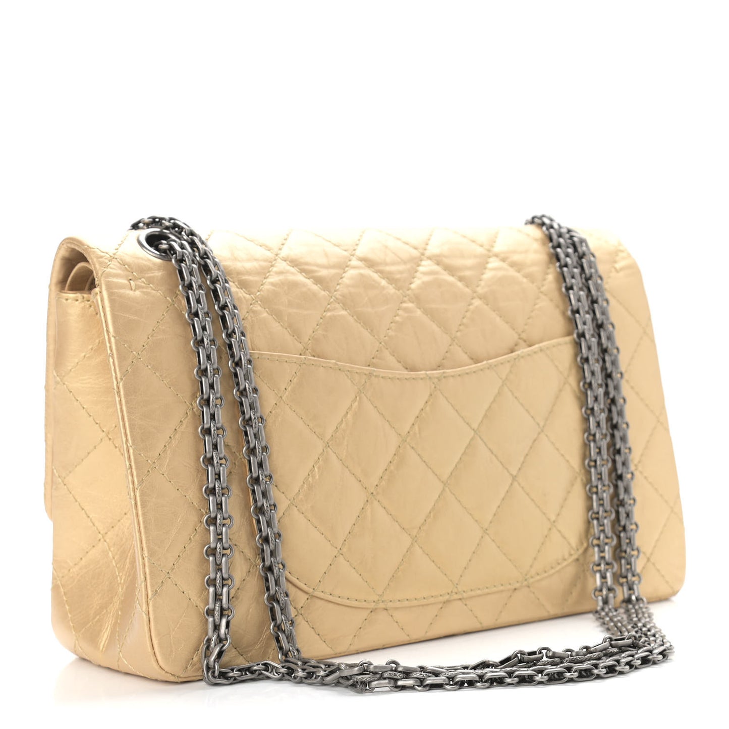 Metallic Aged Calfskin Quilted 2.55 Reissue 226 Flap Gold
