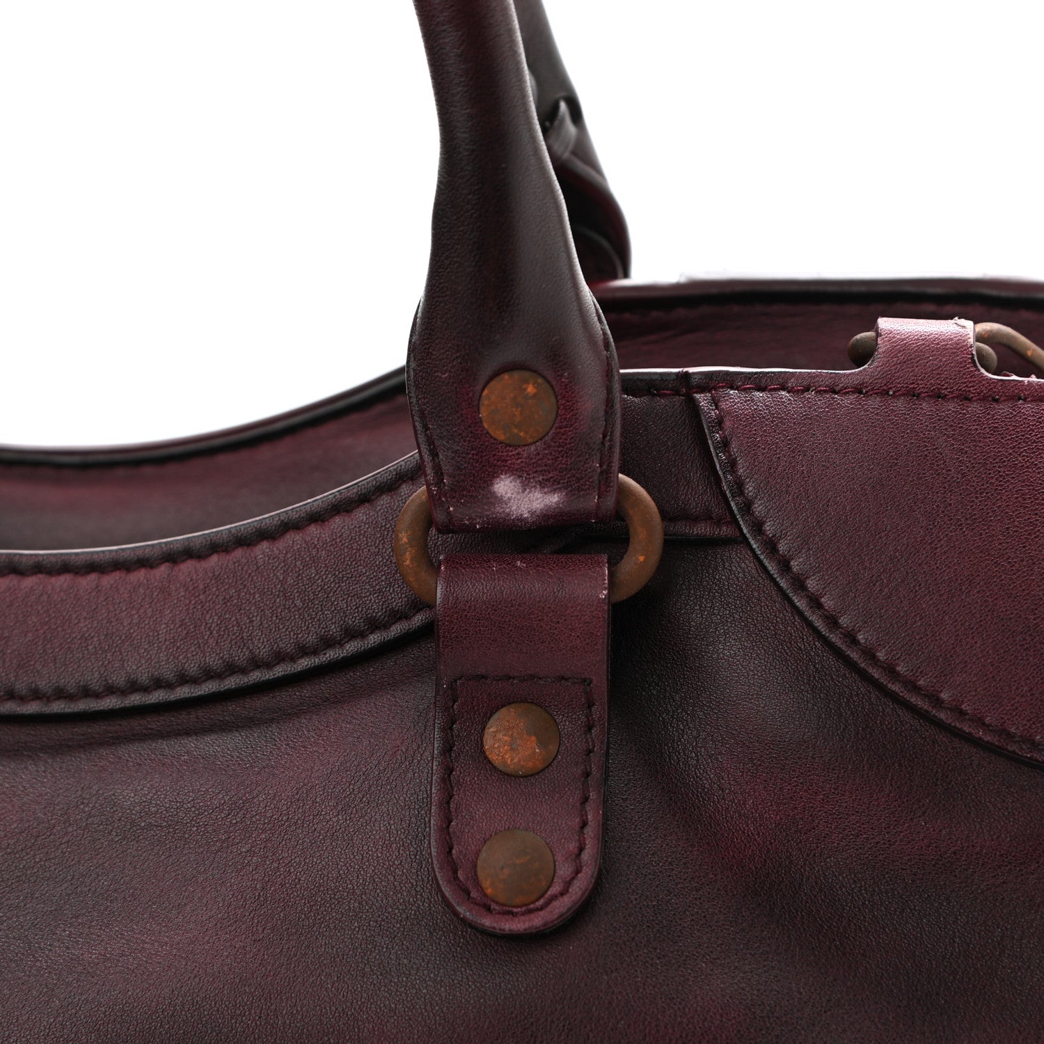 Balenciaga Used Calfskin Rust Hardware Neo Classic City Burgundy 11 of 21