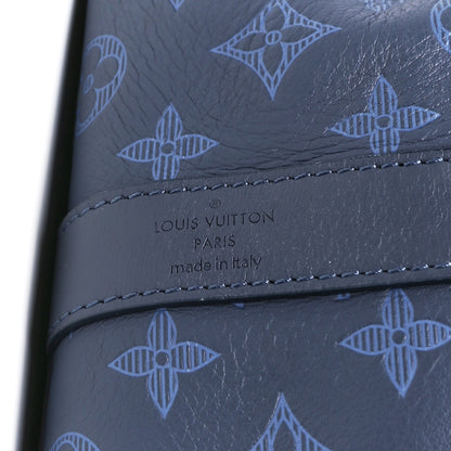 Louis Vuitton Calfskin Monogram Shadow Keepall Bandouliere 50 Navy 10 of 14