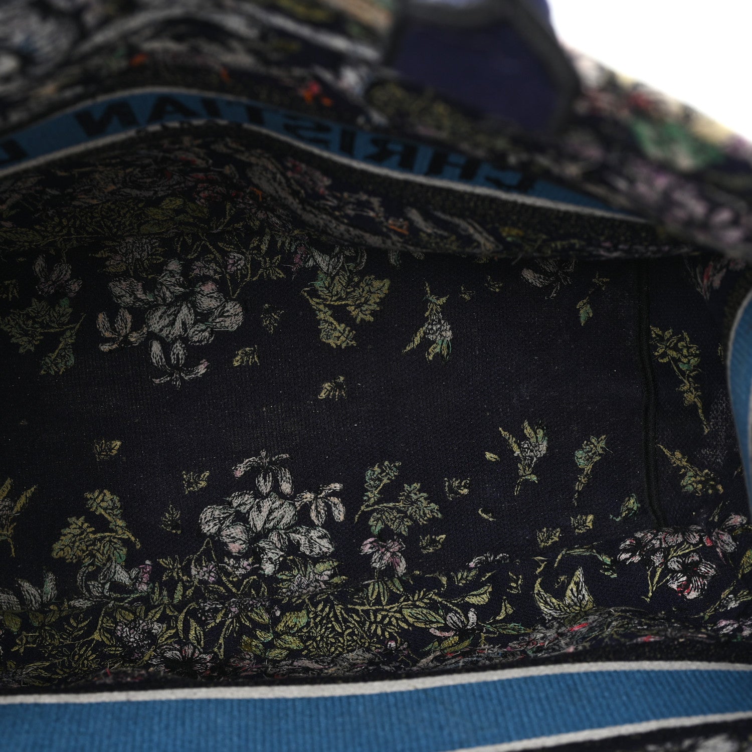 Christian Dior Canvas Embroidered Large Toile de Jouy Book Tote Blue Multicolor 5 of 12