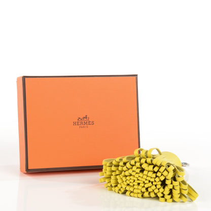 Hermes Lambskin Carmen Tassel Key Holder Lime 6 of 6