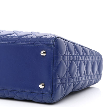 Christian Dior Lambskin Cannage Large Lady Dior Blue 10 of 11