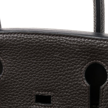 Hermes Taurillon Clemence Birkin 30 Chocolate 14 of 14