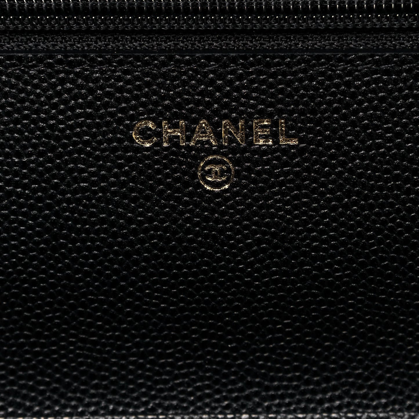 Caviar Quilted Wallet With Charms On Chain WOC Black