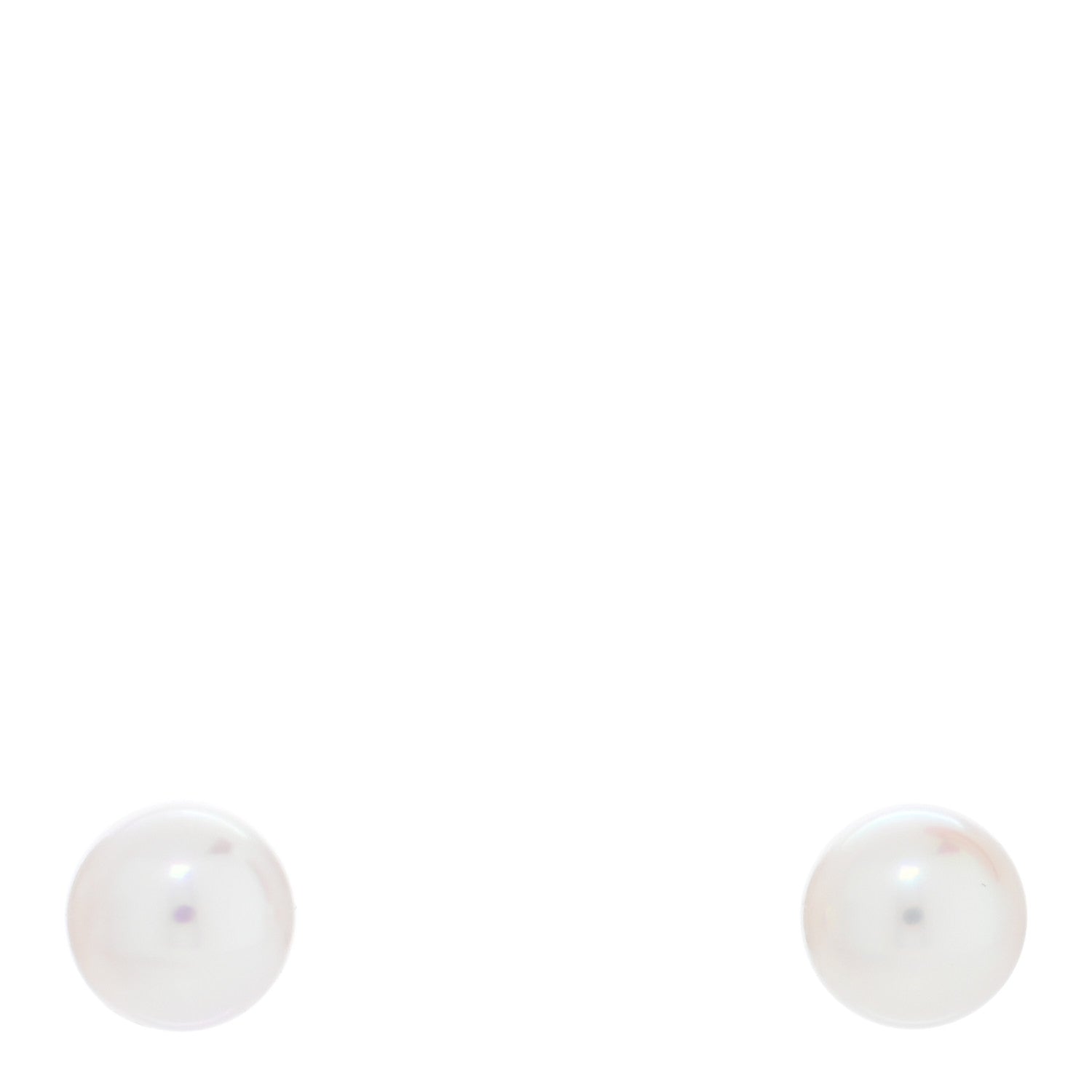 Tiffany 18K White Gold Akoya Pearl 7-7.5mm Signature Earrings 1 of 5