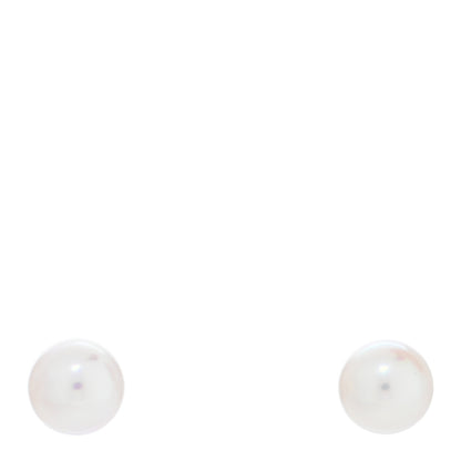 Tiffany 18K White Gold Akoya Pearl 7-7.5mm Signature Earrings 1 of 5