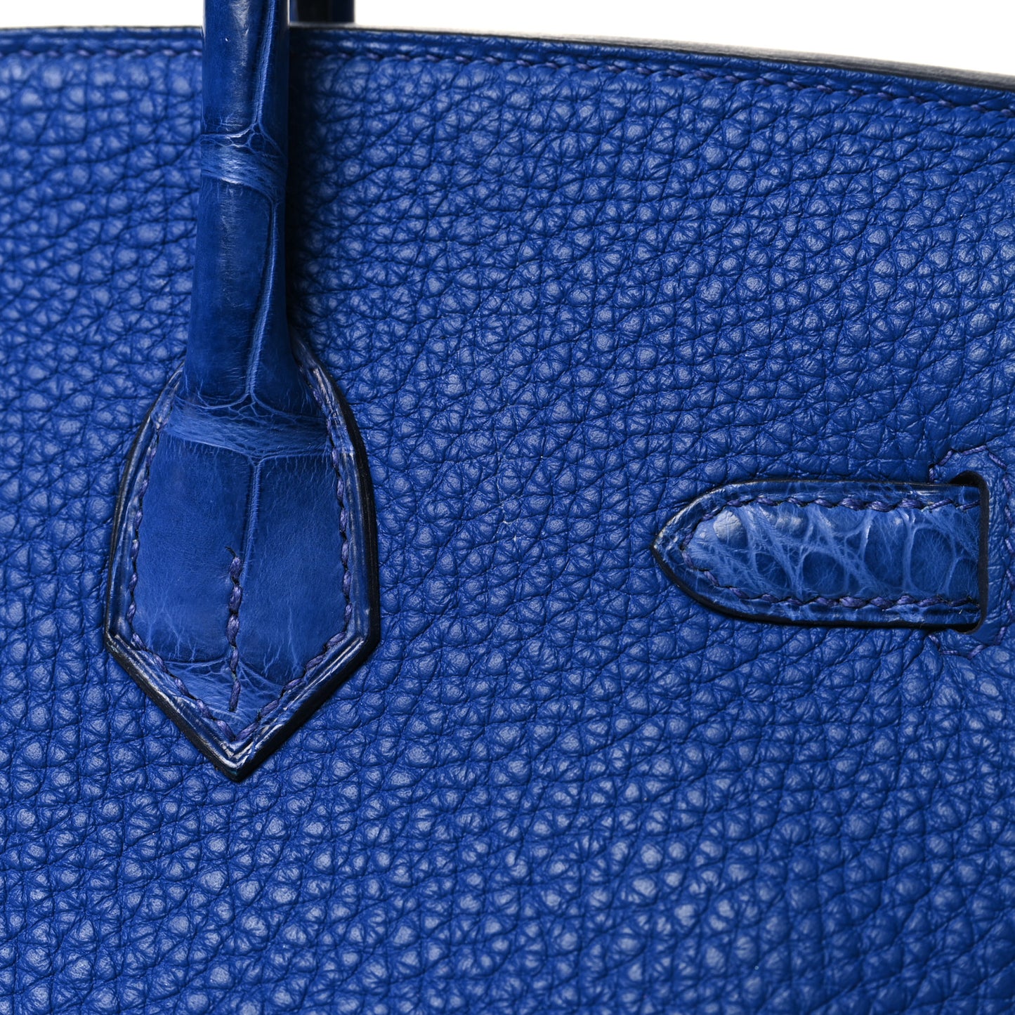 Togo Matte Alligator Birkin Touch 25 Bleu Royal