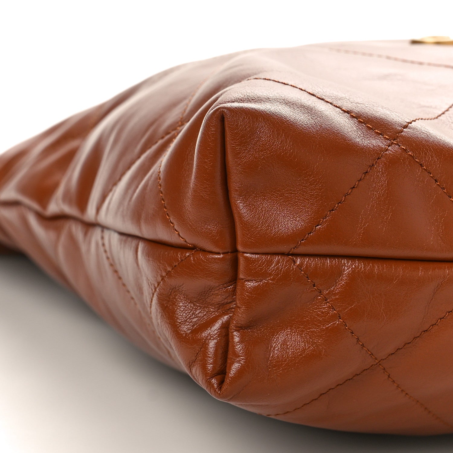 Chanel Shiny Calfskin Quilted Small Chanel 22 Camel 9 of 10