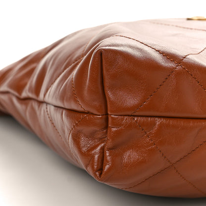 Chanel Shiny Calfskin Quilted Small Chanel 22 Camel 9 of 10