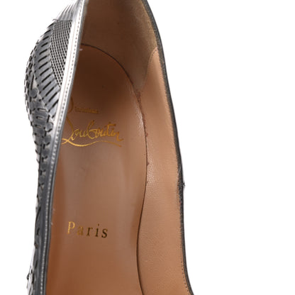 Christian Louboutin Metallic Specchio Suede Laser Cut Kristali 120 Pumps 35.5 Silver 9 of 21