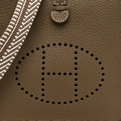 Hermes Taurillon Clemence Amazone Sangle Cavale Evelyne TPM Etoupe Gris Pale 8 of 11