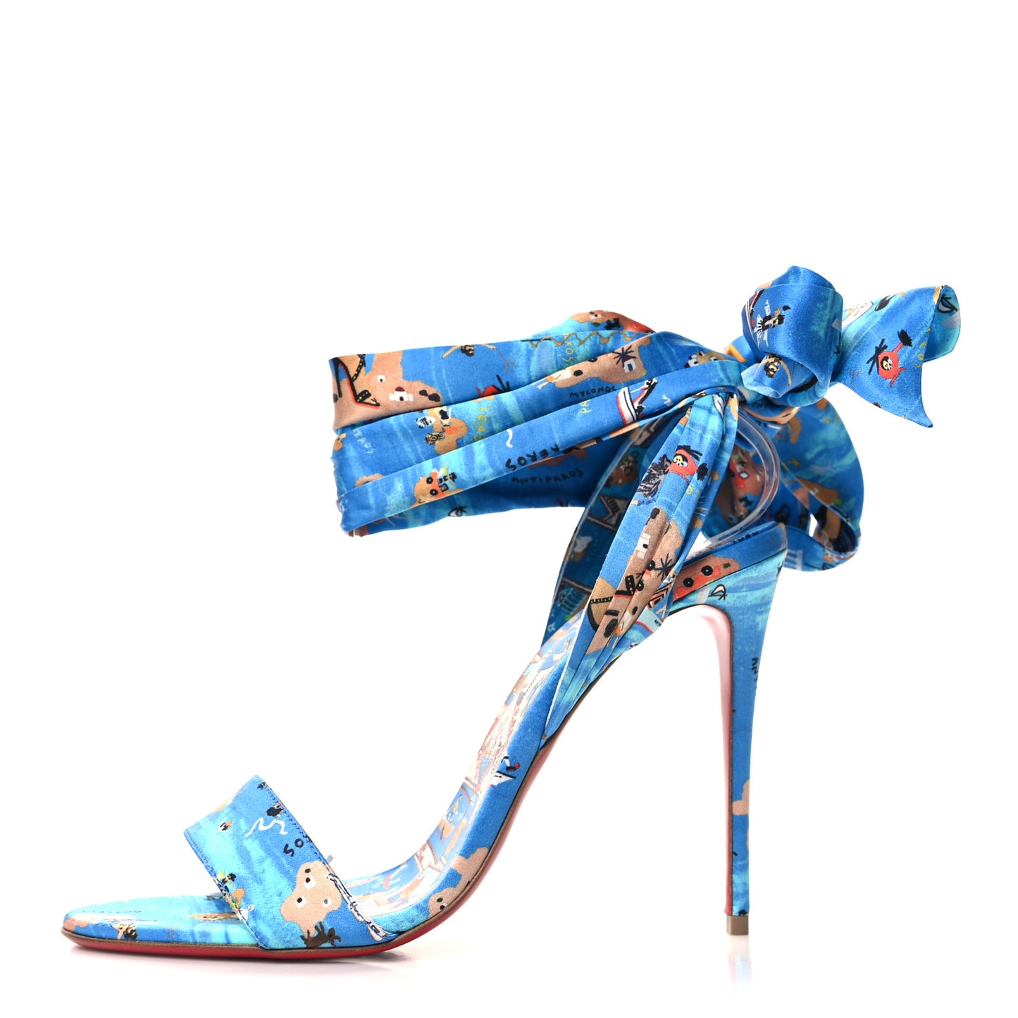 Crepe Satin Greekaba Du Desert 110 Sandal 40 Blue Multicolor