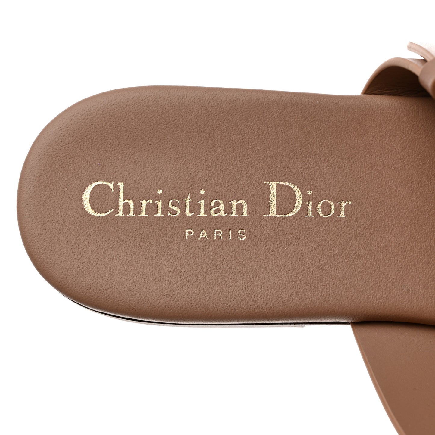 Calfskin D-Dior Slide Sandals 39 Rose De Vents
